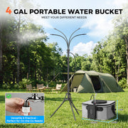 AiYchen Standing Misters for Outside Patio, 4Gal Portable Bucket, 10000mAh Rechargeable Pump, 4FT Adjustable Height, 360 Rust-Proof Brass Nozzles, Black