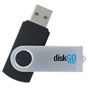 Edge Memory 8GB DiskGO C2 USB Flash Drive, Capless Swivel Design, Black, PE230791