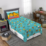 Garfield 9B114JV Kids 3 Piece Teal Blue Sheet Set, Twin, 100% Polyester Microfiber, Wrinkle Resistant, Machine Washable