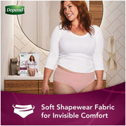 Kimberly Clark 105422900 Depend Silhouette Incontinence Underwear for Women, Maximum Absorbency, XL, Pink, 48ct