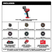 Milwaukee 2937-21 M18 FUEL 18V Lithium-Ion Cordless Covered Conductor Cable Stripper Kit with Adjustable Bushings