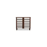 Wholesale Interiors Baxton Studio Gisela Oak and White 2-Tone Shoe Cabinet with 2 Doors