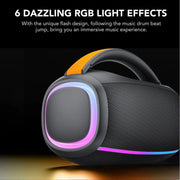 CASCHO Outdoor Bluetooth Speaker, 80W Loud Speaker w/ Bass, Speakers Bluetooth Wireless w/ 24H Long Bat