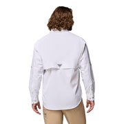 Columbia Mens PFG Bahama II Long Sleeve Fishing Shirt, White, Medium, UPF 30 Sun Protection, Quick-Dry Nylon, Relaxed Fit, 101162