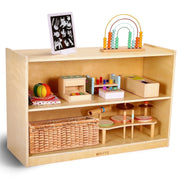 Sweet Time 2 Shelves Bookshelf Kids Toy Storage Organizer Wooden Cabinet for Playroom Classroom
