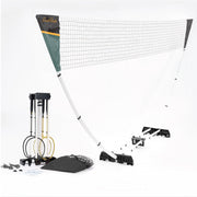 EastPoint Sports Easy Setup Badminton Set, Portable Alloy Steel Net and Rackets, Official Size 5 ft 1 in H x 15 ft L, Black/Grey