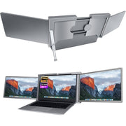 Cihysul 12in Full HD IPS Portable Monitor Laptop Screen Extender with Built-in Stand and 2-in-1 Cable, Silver