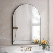 Beautypeak 2509-ALYH-3040-1 Bathroom Wall Vanity Arched Mirror, 30x40 in, Black Aluminum Frame, Shatter-Proof Glass