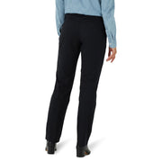 Lee Womens Wrinkle Free Relaxed Fit Straight Leg Pants, Mid Rise, Black, Size 18 Short, 46375