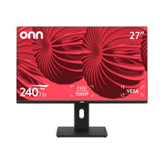 onn 27-Inch FHD Gaming Monitor, 1920 x 1080p, 240Hz Refresh Rate, 1ms Response Time, AMD FreeSync Premium, Built-In Speakers, Adjustable Stand, Black, 36022490
