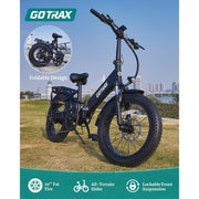 GOTRAX F2 Foldable eBike w/ 40 mile Max Operating Range and 20 MPH Max Speed - Black