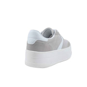 No Boundaries Women's Platform Sporty Sneakers, Lace-Up, Memory Foam Insole, Grey, Size 10