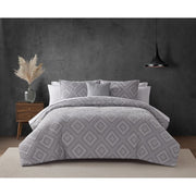 Beco Home Allister 10 Piece Bed In A Bag, Reversible Comforter, Grey, Queen