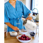 TWOMEOW DJJB608K 6 in 1 Nut Milk Maker Blender, 20oz Capacity, 304 Stainless Steel Interior, Self-Cleaning, Keep Warm Function, Cream Countertop Blender
