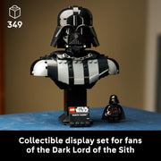 LEGO Star Wars Darth Vader Bust Building Kit, Collectible 349-Piece Set with Rotatable Head and Minifigure, Multicolor, 75439