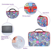 Sunnycome Art Set with Diamond Pen, Tray, 60 Clear Storage Jars, Durable Waterproof EVA Case
