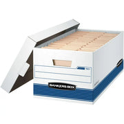 Bankers Box 00701 File Storage Boxes with Lids, White, 12-Pack