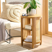Better Homes & Gardens 434752 Springwood Caning Side Table, Light Honey Finish
