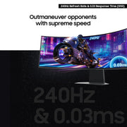 Samsung Odyssey OLED G9 Curved 49-Inch Dual QHD 240Hz 0.03ms Gaming Monitor, Glare Free, FreeSync Premium Pro, G-Sync Compatible, Silver