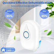 HopePow 2-Pint Dehumidifier, Ultra Quiet, Energy Efficient, 1000 Sq Ft Coverage, Portable with Drain Hose and Detachable Tank, 05W311