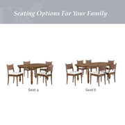 My Texas House Adler Extended Oval Dining Table with 12-Inch Removable Leaf, Provincial Brown, Seats 6