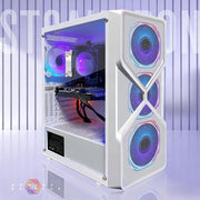 STGAubron Gaming Desktop PC, AMD Ryzen 5 5500 up to 4.2GHz, NVIDIA GeForce RTX 3050 6GB, 16GB DDR4 RAM, 512GB SSD, WiFi 6, Bluetooth 5.2, RGB Fans, Windows 11 Home