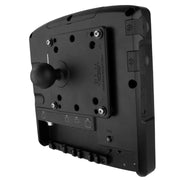 RAM Mounts Clamp Mount, 2.5 in Max Width, 1.5 in Diameter Ball, Double Socket Arm, 4.75 in Square Base, VESA 75mm and 100mm Hole Patterns, Powder Coated Marine-Grade Aluminum, RAM-246-247U-25