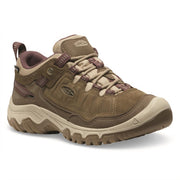 KEEN Women's Targhee 4 Waterproof Hiking Shoes, Durable Direct-Attach Construction, Canteen/Huckleberry, 6.5, 1032638