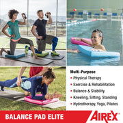 AIREX Balance Pad Stability Trainer, Non-Slip Closed-Cell Foam, Waterproof, 20in x 16in x 2.25in, Red, 07-70632