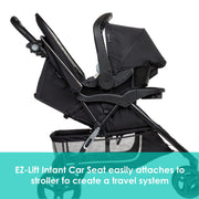 Baby Trend EZ Ride Travel System with EZ-Lift Infant Car Seat, Desert Tan, 3-Wheel Stroller, Adjustable Handle
