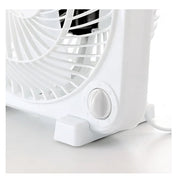 Impress 9 Inch Box Fan, 3-Speed, Whisper-Quiet Operation, Easy Rotary Switch, White, IM-719BX