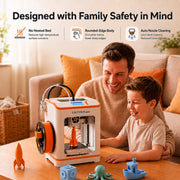 Entina Tina2C 3D Printer, Compact Mini FDM, 9-Point Auto Leveling, Quiet Operation, Orange