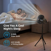 Marchpower 0606 Foldable Outdoor Pedestal Fan, 10-Inch Oscillating, Black