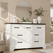 Homall WD25-094 Wooden 7 Drawer Dresser with Metal Handles, Modern White Finish, Detachable Legs, Anti-Tipping Device