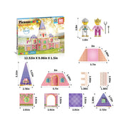 PicassoTiles 60 PC Princess Castle Theme Magnetic Building Blocks with Double Sided Printed Tiles and 2 Character Figures STEM Educational Toy Kit for Kids Ages 3 to 8 PTQ04