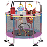 G TALECO GEAR GTG-001 Trampoline for Kids, Toddler Trampoline with Adjustable Gymnastics Bar & Toys, Indoor & Outdoor Round Small Trampoline Gift for Boys & Girls,  400lbs, Pink & Blue