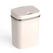 Nine Stars DZT-12-5WH 3.2 Gallon Trash Can, Plastic Touchless Bathroom Trash Can, Cream