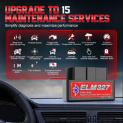 CHUSYYRAY Bluetooth OBD2 II Diagnostic Scanner with ELM327 25k80 Chip, Bluetooth 5.1, Universal Compatibility