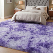 Nefoso Y-NEF-C-5000 Shag Area Rug, Soft Fluffy Tie-Dye Carpet, Purple, 9ft x 12ft, Non-Slip Backing