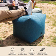 Big Joe Outdoor Ottoman, Lakeshore Blue Intertwist