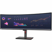 Lenovo 63DBRAR1US ThinkVision 49'' 5120 x 1440 LED Cable Lock Slot, Anti-glare Curved Monitor, Raven Black