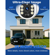 4G LTE Solar Security Camera Outdoor, No WiFi, 2K Video, Multi-Functional Night Vision, PIR AI, 2-Way Audio