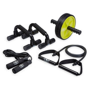 Athletic Works 16-64819 Home Gym Kit, Includes Resistance Tube, Ab Wheel, Jump Rope and Push-Up Bars
