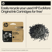 HP 936e Black EvoMore Ink Cartridge, High Yield, 2,500 Pages, Compatible with OfficeJet Pro 9110b 9122e 9125e 9128e 9130b 9135e 9730e, 4S6V6LN