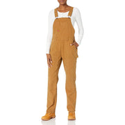 Dickies Womens Double Front Bib Overall, Cotton-Blend, Reinforced Panels, 11 Pockets, Mushroom, Medium Regular FB839MR1