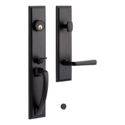 Signature Hardware 552085MB Aurick Solid Brass Entrance Door Set - Lever Handle - Left Hand Matte Black