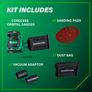 Metabo HPT 18V MultiVolt Cordless 5-Inch Random Orbital Sander, Brushless Motor, Variable Speed, Electric Brake, Lightweight, Green, SV1813DAQ4