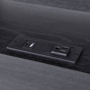 Better Homes & Gardens Ezra 2-Drawer Nightstand, Rich Black, Wood Composite, Built-In USB Charging Ports, Open Shelf, Pack of 2