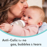 NUK Simply Natural Glass Baby Bottle, 4oz, 3-Pack, Anti-Colic Vent, Medical-Grade Silicone Nipple, BPA-Free, 69632