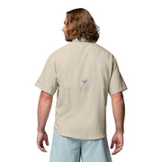 Columbia Men's PFG Tamiami II Short Sleeve Fishing Shirt, Omni-Shade UV Protection, Omni-Wick Moisture Management, Fossil, Big & Tall 4X, 128705